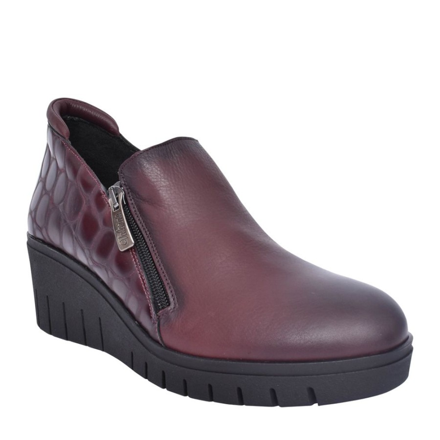 Ladies VALERIA'S | Ladies 9612 Wedge Heel Slip-On Shoe In Wine