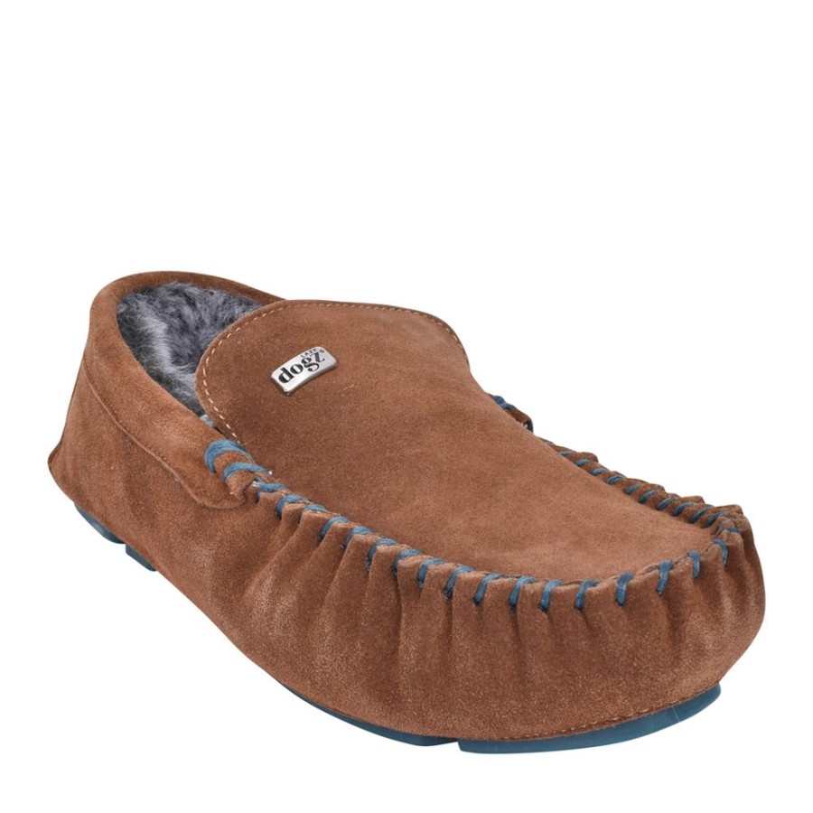 Mens LAZY DOGZ | Mens Percy Ii Kmd020 Suede Slipper In Tan