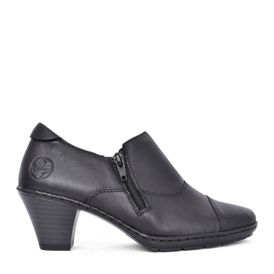 Ladies RIEKER | Ladies 57173 Low Heel Shoe In Black