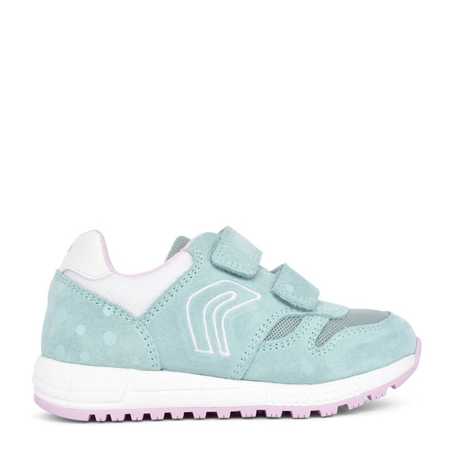 Girls GEOX | Girls B023Za Alben Velcro Trainer In Mint