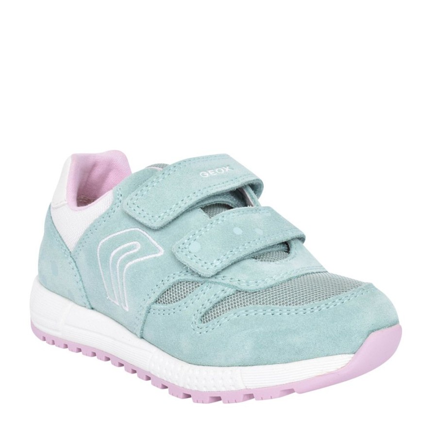 Girls GEOX | Girls B023Za Alben Velcro Trainer In Mint