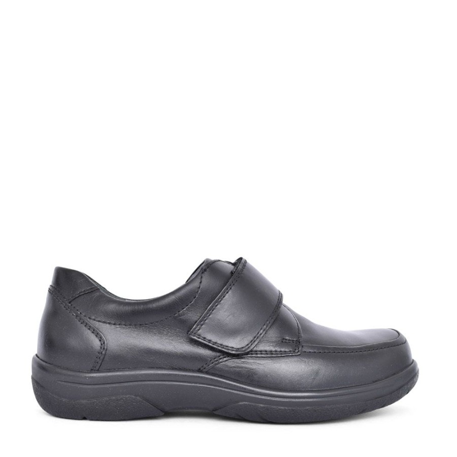 Mens WALDLAUFER | Mens 633301 Ken H Fit Velcro Shoe In Black