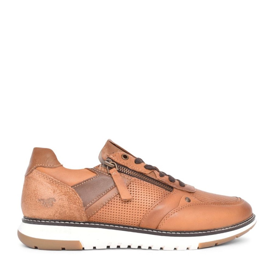 Mens MUSTANG | Mens 4946309 Laced Trainer In Tan