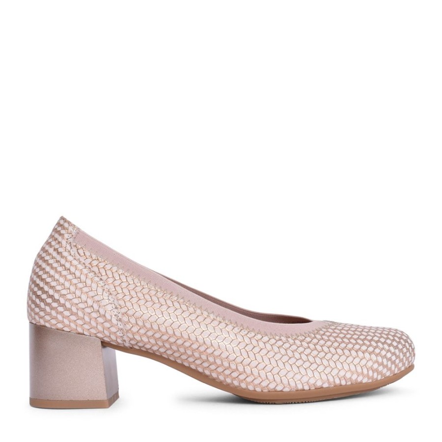 Ladies PITILLOS | Ladies 5090 Low Heel Court Shoe In Nude