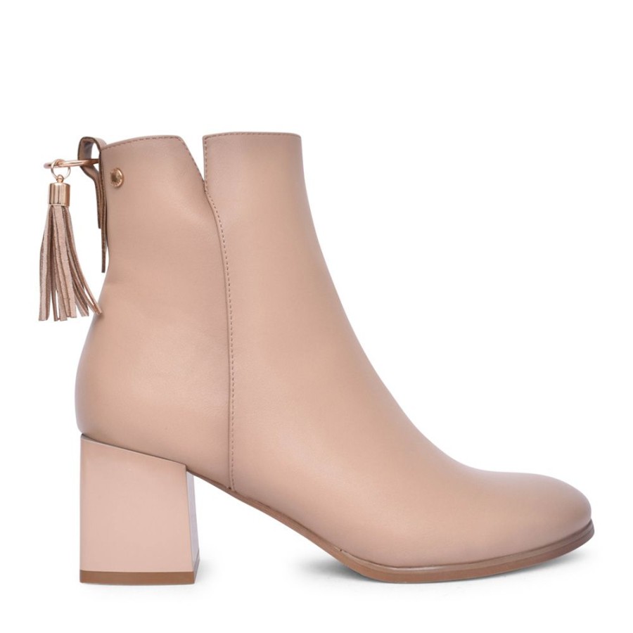 Ladies PATRIZIO COMO | Ladies Oberdorf Block Heel Ankle Boot In Nude