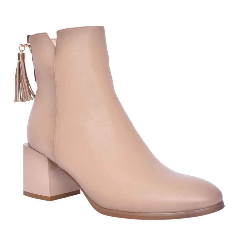 Ladies PATRIZIO COMO | Ladies Oberdorf Block Heel Ankle Boot In Nude