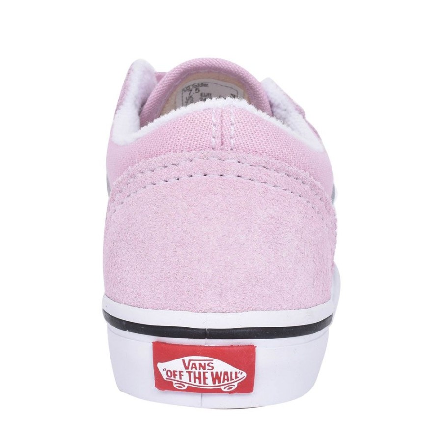 Girls VANS | Girls Old Skool V Casual Double Velcro Trainer In Lavender