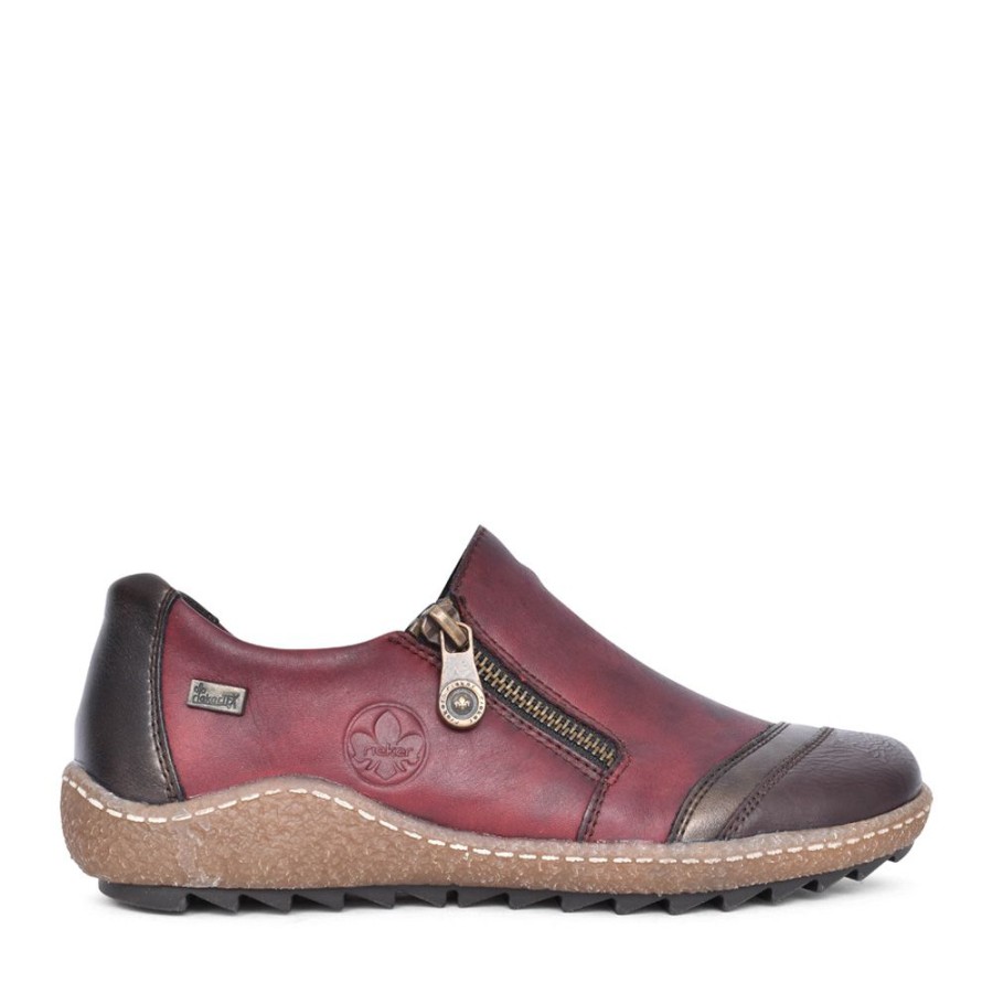 Ladies RIEKER | Ladies L7571 Tex Slip-On Shoe In Wine