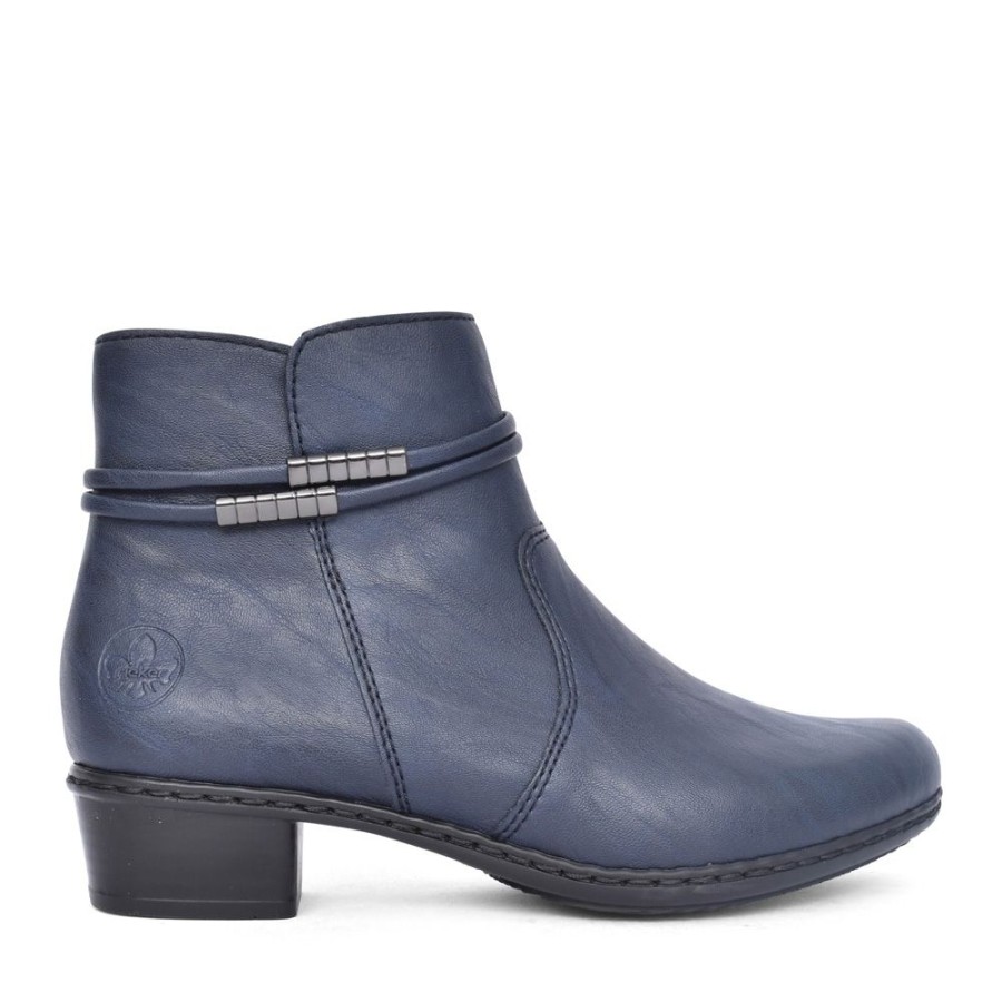 Ladies RIEKER | Ladies Y0781 Ankle Boot In Navy