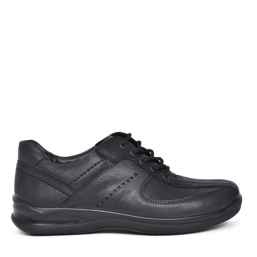 Mens HOTTER | Lance Std Fit Leather Lace Shoe For Men In Black