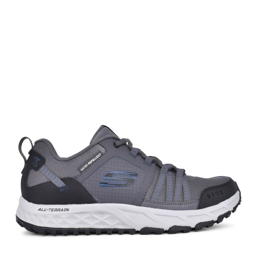 Mens SKECHERS | Mens 51591 Escape Plan Laced Walking Shoe In Charcoal