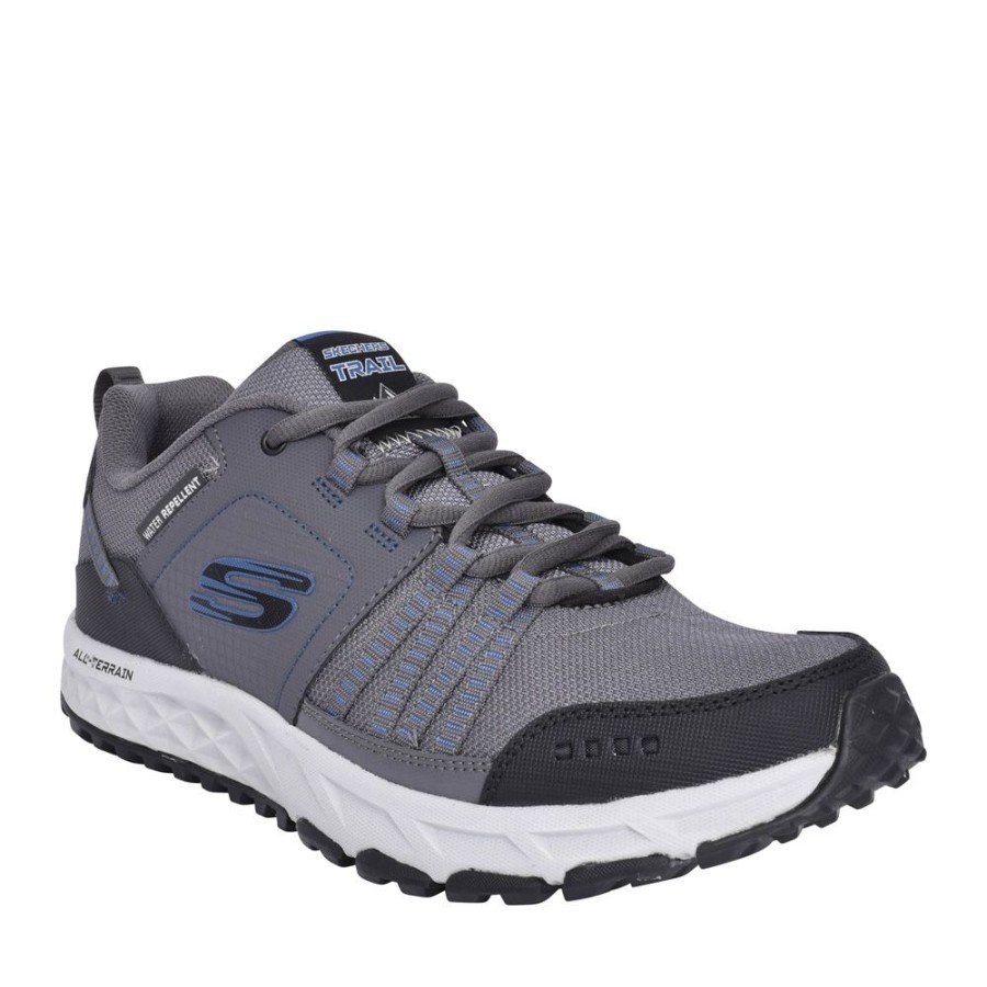 Mens SKECHERS | Mens 51591 Escape Plan Laced Walking Shoe In Charcoal