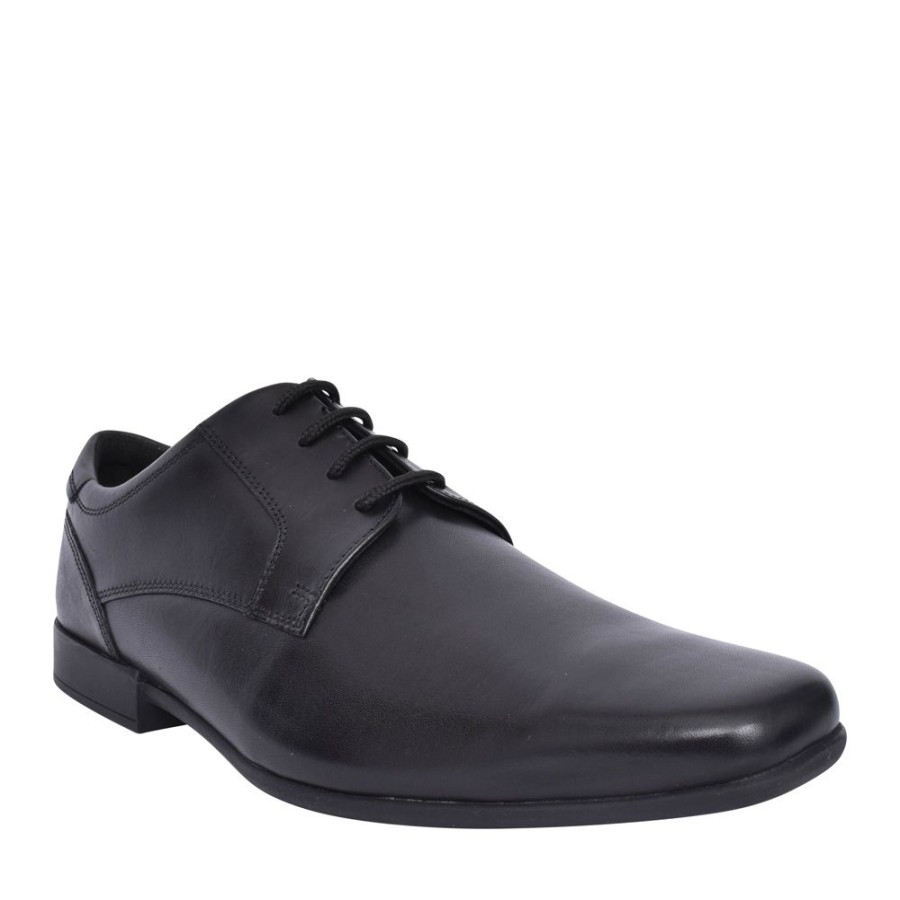 Mens CLARKS | Mens Sidton Lace F-Fit Laced Shoe In Blk Leather