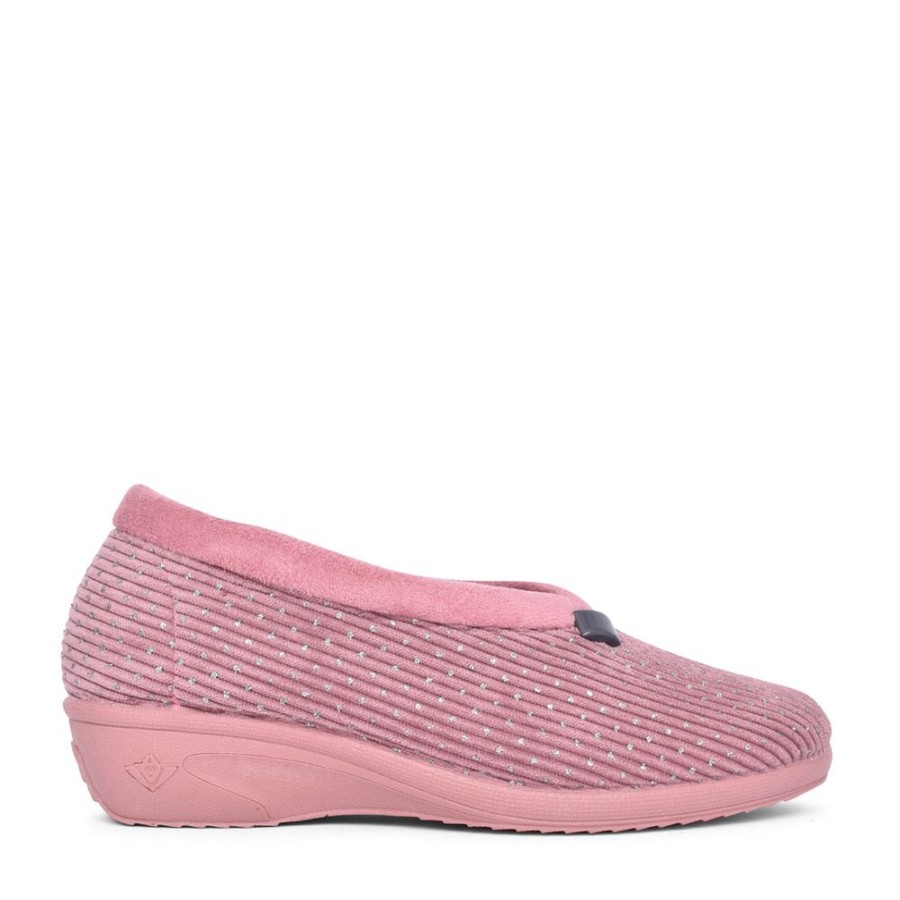 Ladies LUNAR | Ladies Kla155 Wedge Slipper In Pink