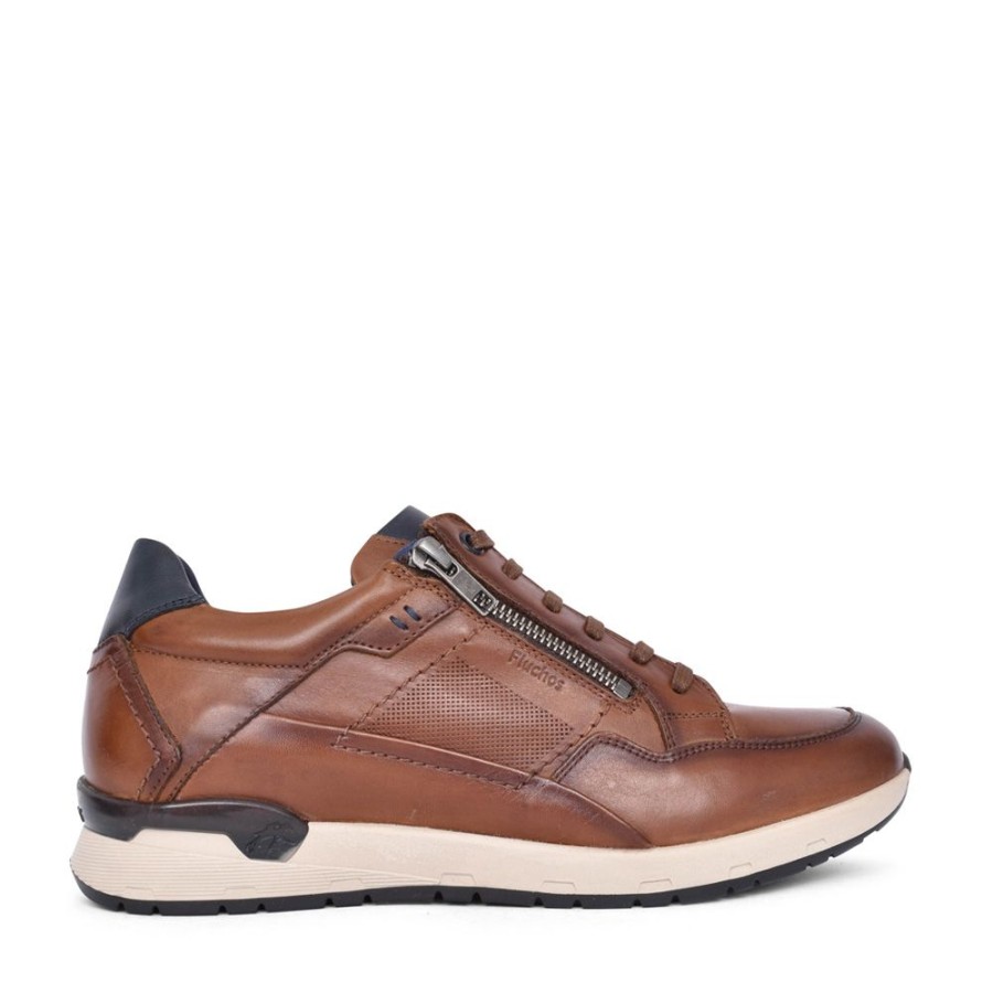 Mens FLUCHOS | F1294 Emory Laced Trainer In Camel