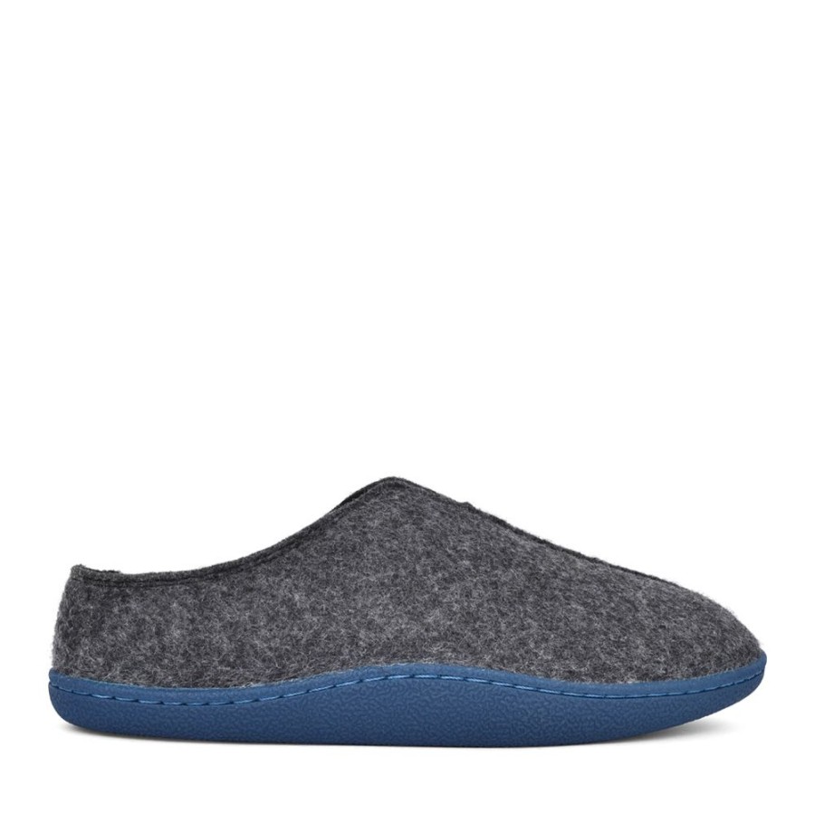 Mens CLARKS | Mens Home Mule G-Fit Mule In Dark Grey