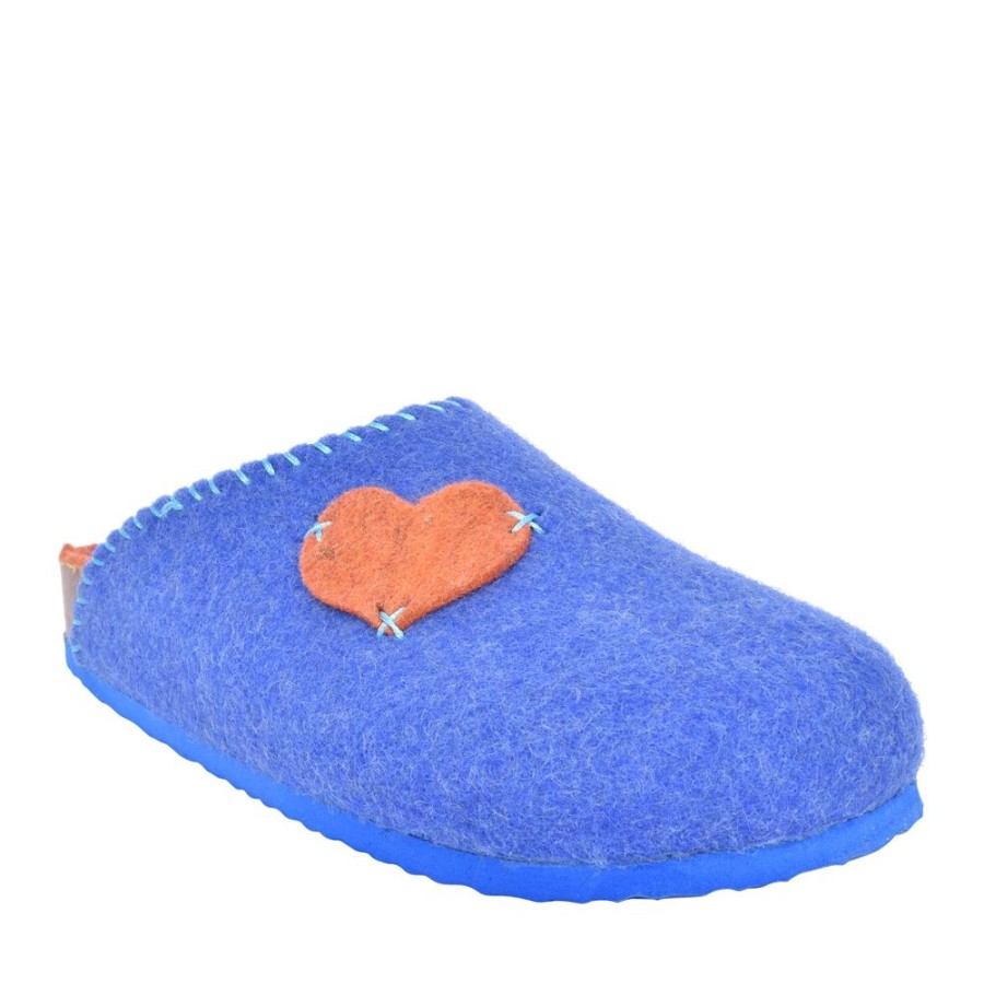 Ladies ADESSO | Ladies Bexly A6319 Heart Mule Slipper In Blue