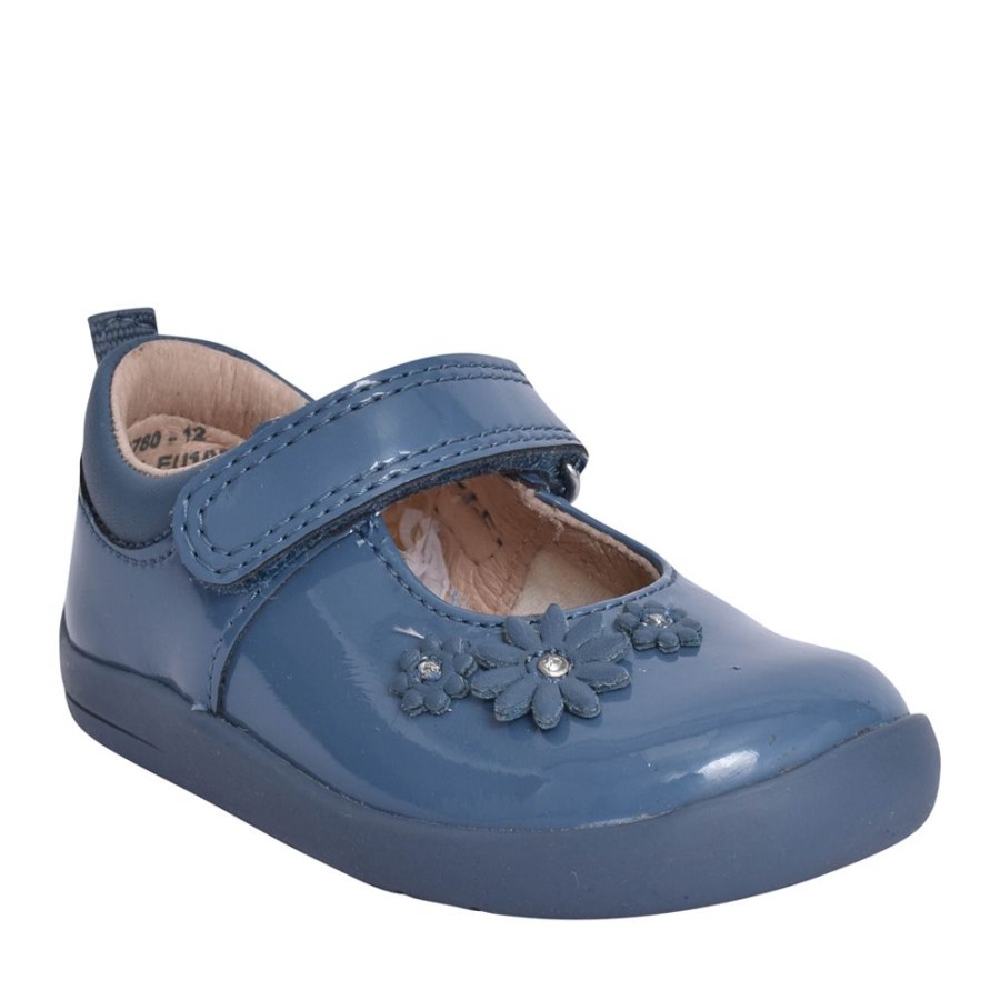 Girls START RITE | Girls Fairy Tale Blue Velcro Shoe In Kids F Fit