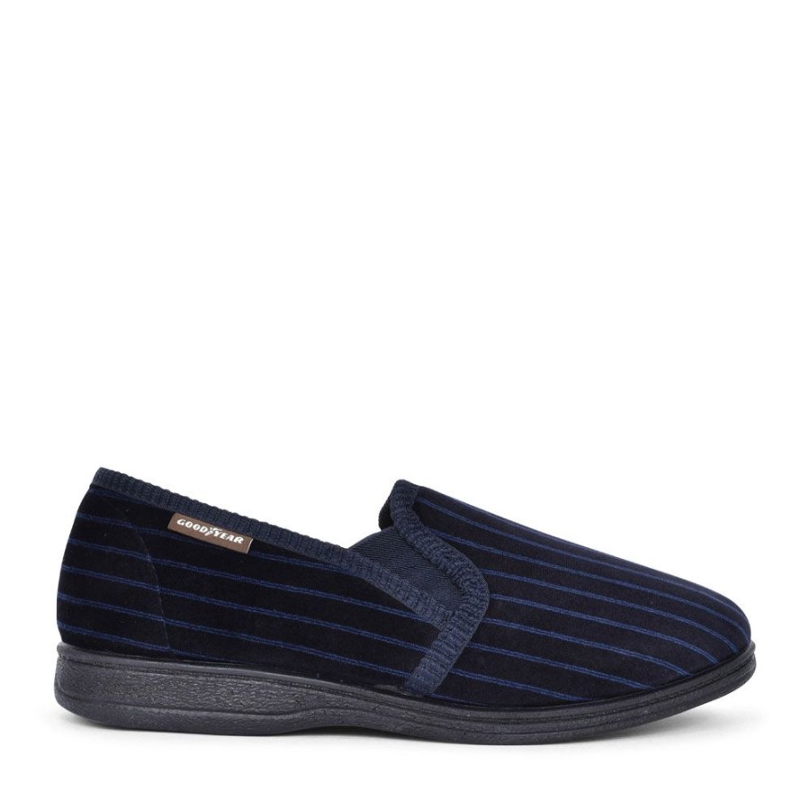 Mens GOODYEAR | Men'S Don Kmg131 Striped Slipper In Navy