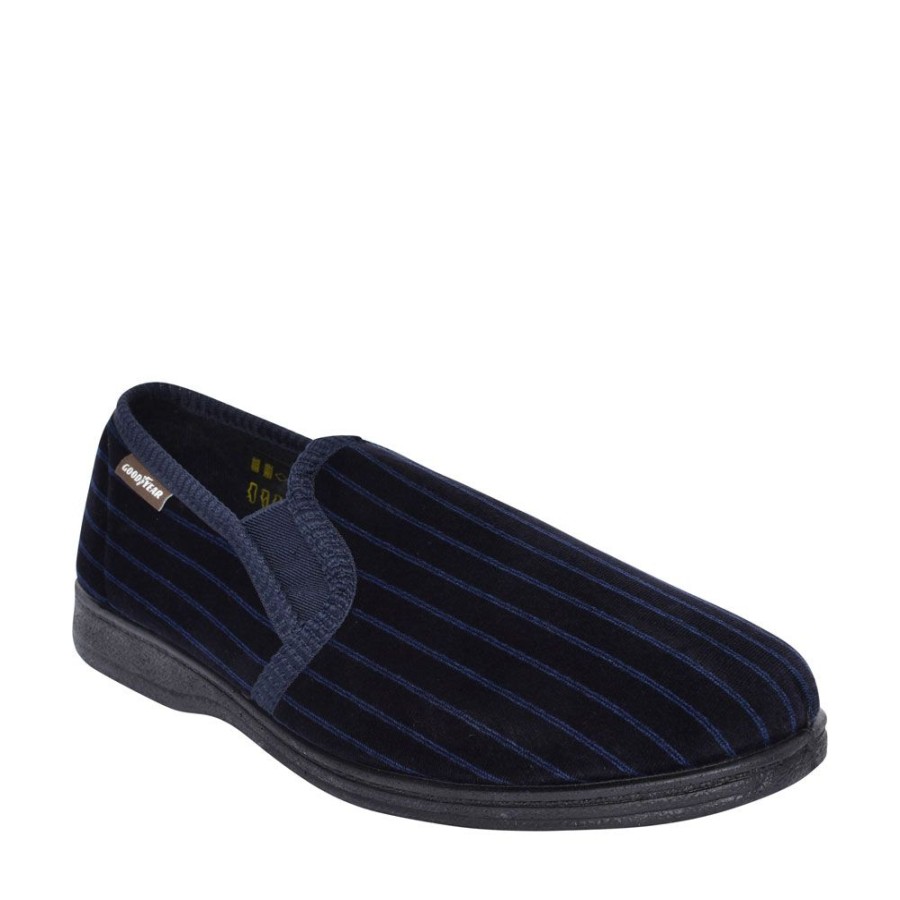 Mens GOODYEAR | Men'S Don Kmg131 Striped Slipper In Navy