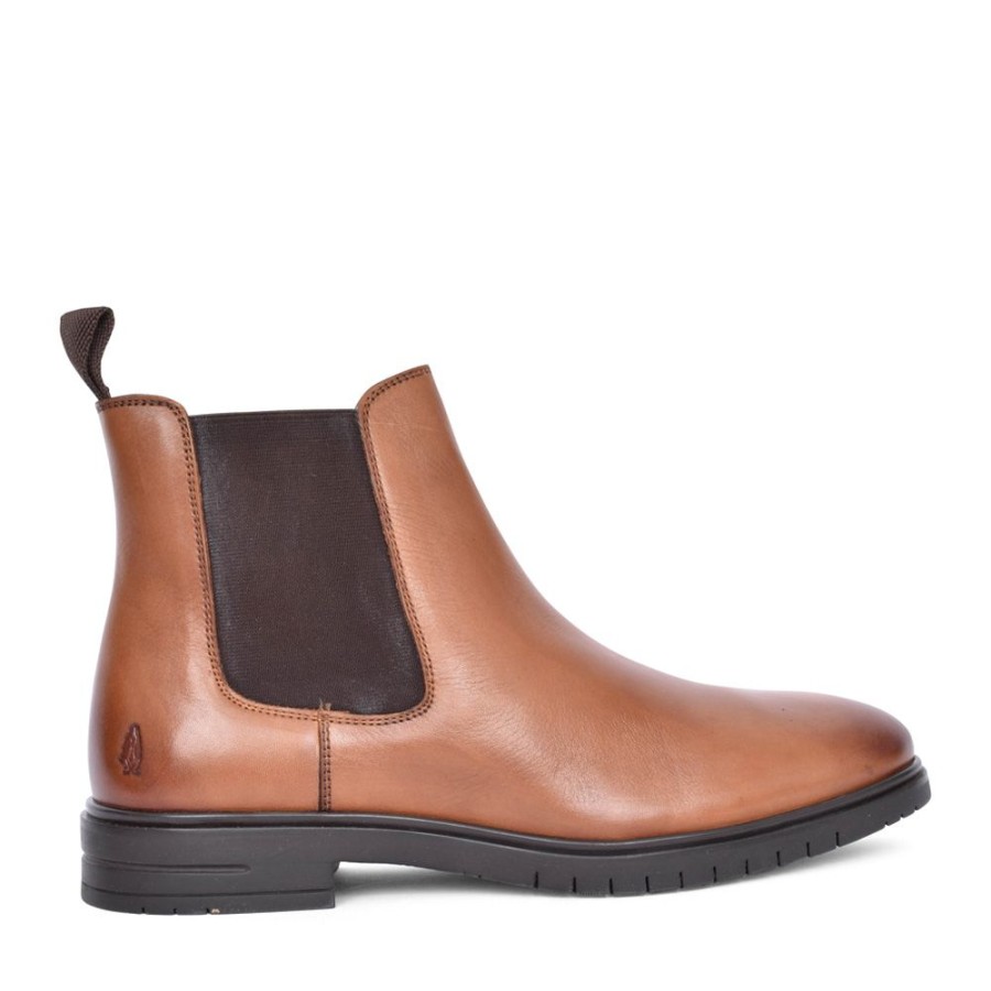 Mens HUSH PUPPIES | Mens Sawyer Chelsea Boot In Dark Tan