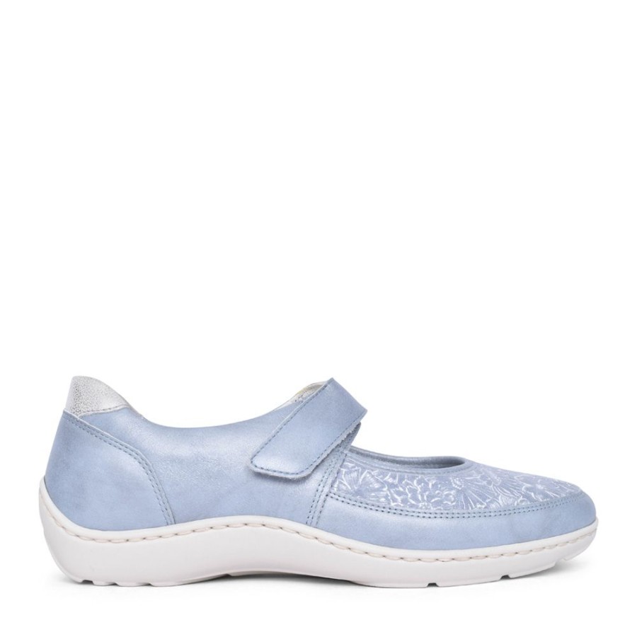 Ladies WALDLAUFER | Ladies 496H33 Sky Blue Henni Velcro Shoe In Sky Blue