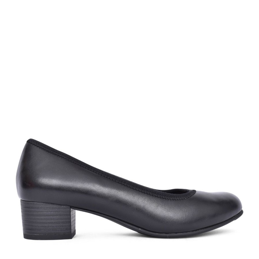 Ladies JANA | Ladies 8-22360 Low Heel Court Shoe In Black