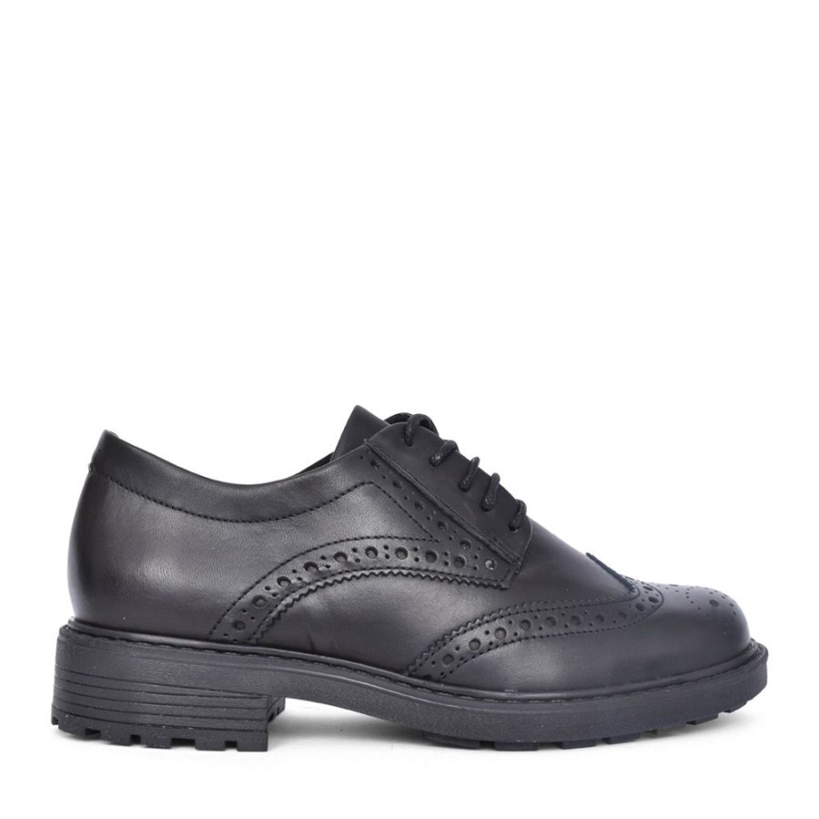 Ladies CLARKS | Ladies Orinoco 2 Limit Black Leather E-Fit Laced Shoe In Black Leather