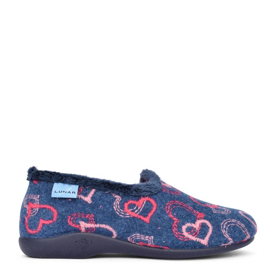 Ladies LUNAR | Ladies Kla147 Jolly Slipper In Navy