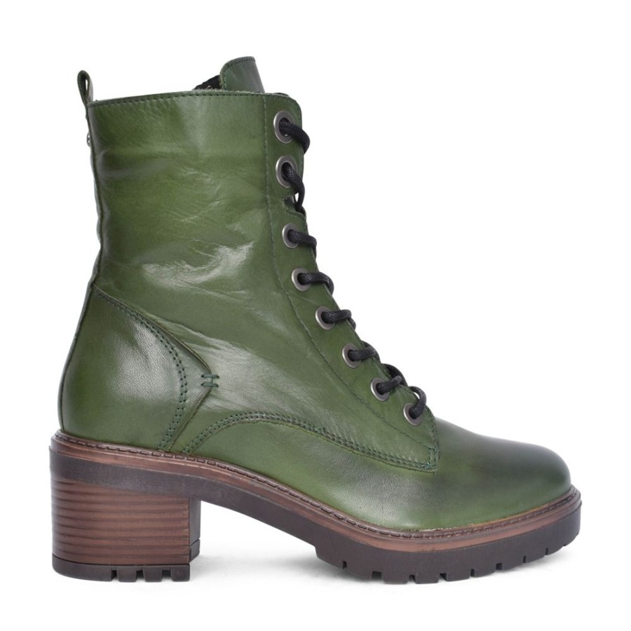 Ladies MODA IN PELLE | Ladies Bellzie Laced Ankle Boot In Green