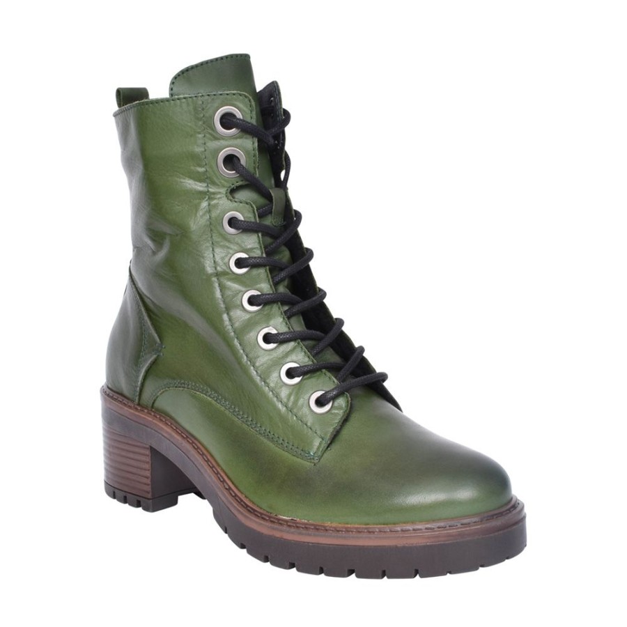 Ladies MODA IN PELLE | Ladies Bellzie Laced Ankle Boot In Green