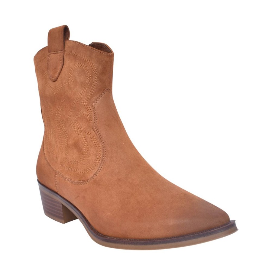 Ladies MARCO TOZZI | Ladies 2-25081 Slip-On Ankle Boot In Cognac