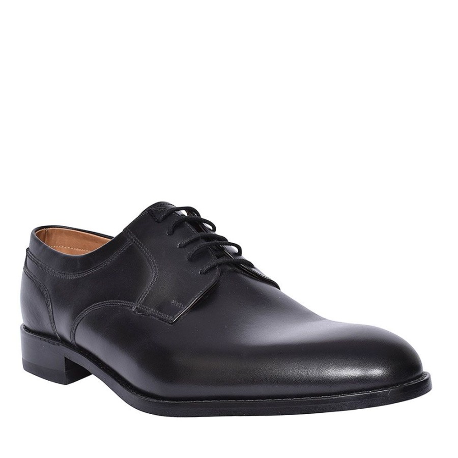 Mens LOAKE | Wycombe Laced Plain Toe Shoe For Men In Black