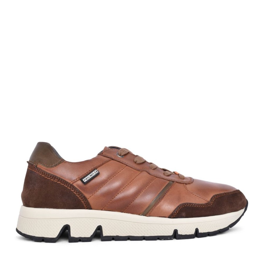 Mens PIKOLINOS | Mens Ferrol Leather Trainer In Brown