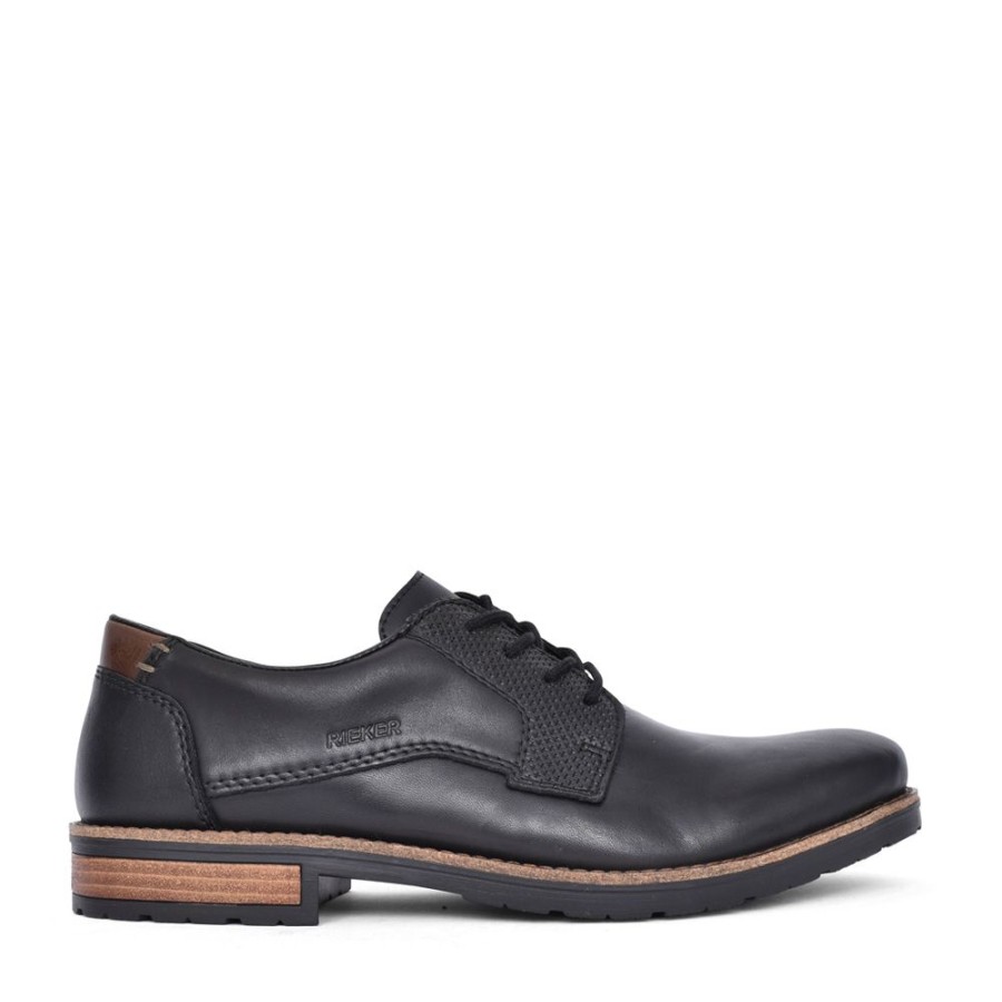 Mens RIEKER | Mens 14601 Laced Shoe In Black