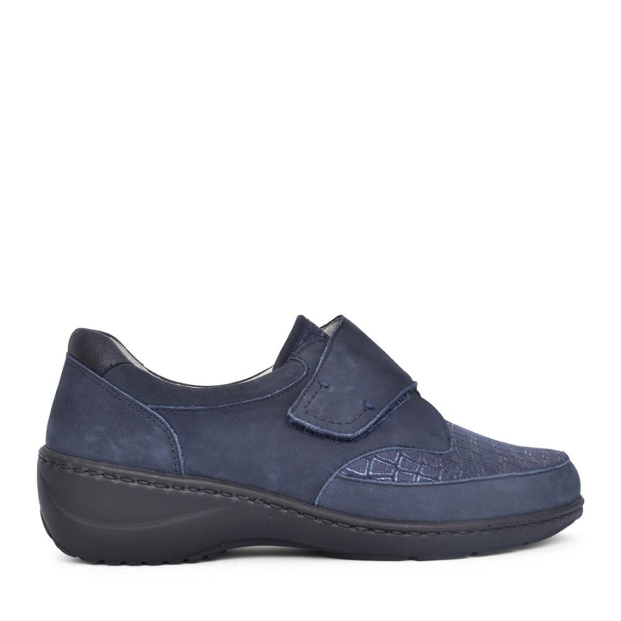 Ladies WALDLAUFER | Ladies Kya 607K31 Velcro Shoe In Navy