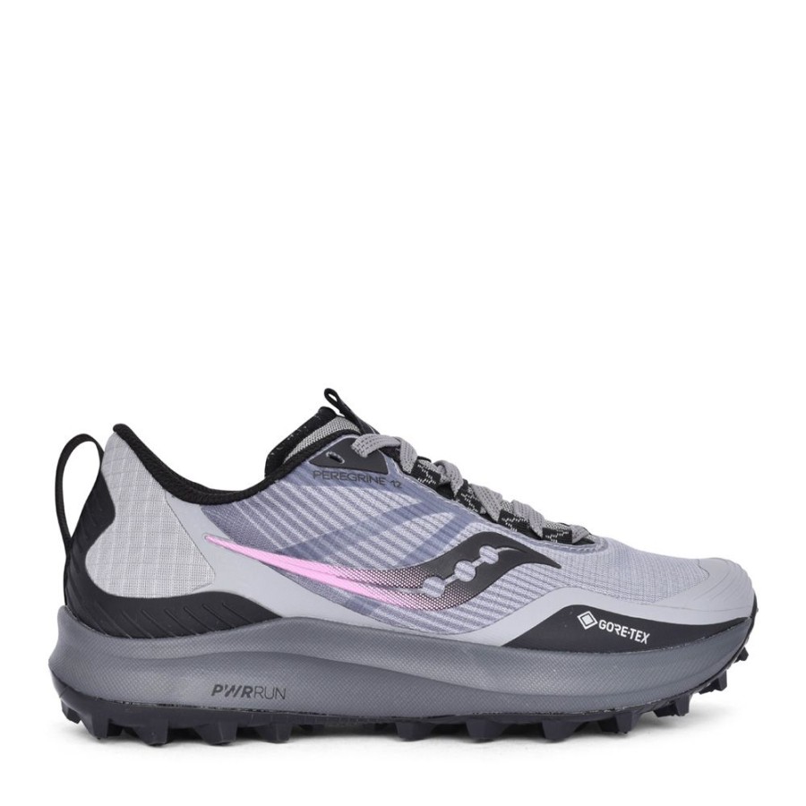 Ladies SAUCONY | Ladies S10740 Peregrine 12 Gtx Trainer In Light Grey