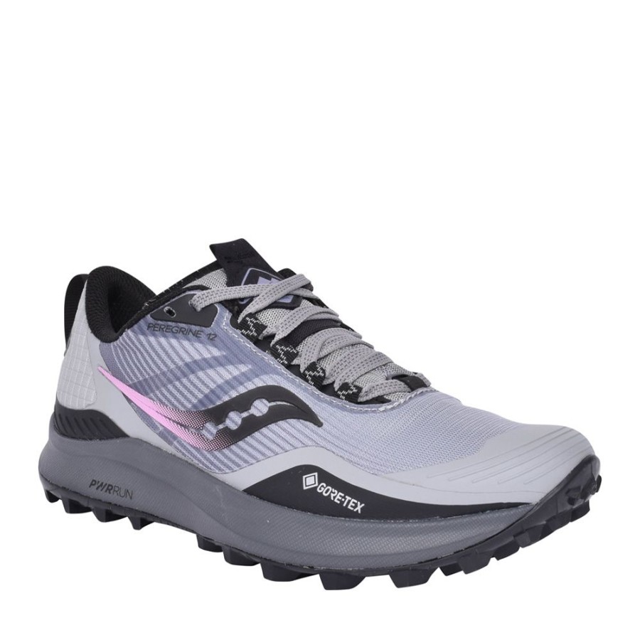 Ladies SAUCONY | Ladies S10740 Peregrine 12 Gtx Trainer In Light Grey