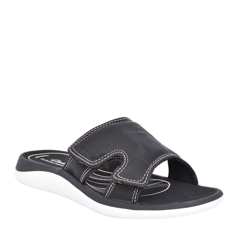 Ladies CLARKS | Ladies Glide Bay 2 D-Fit Sandal In Black