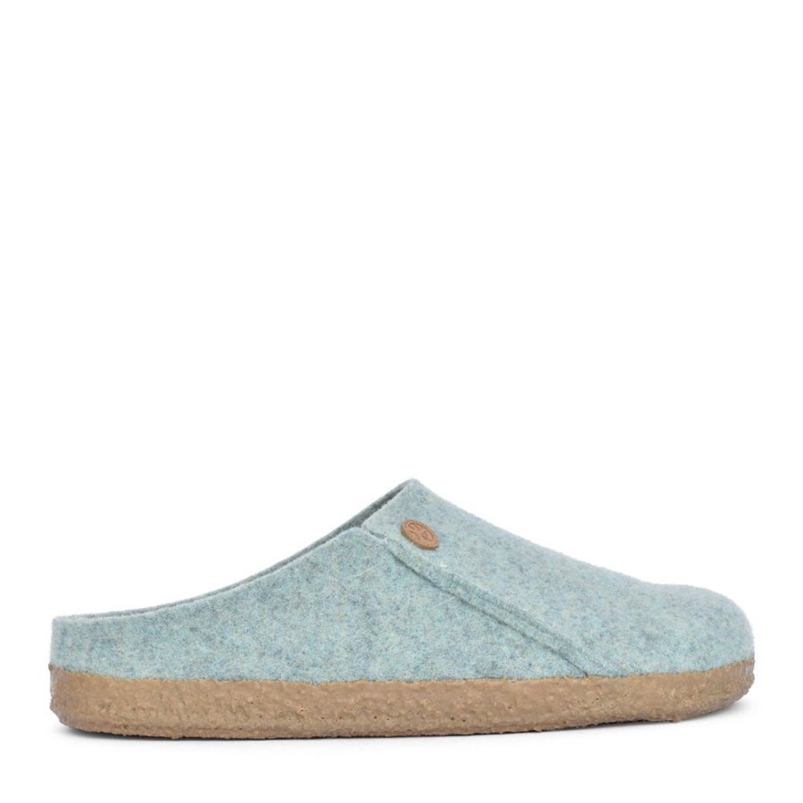 Ladies BIRKENSTOCK | Ladies Zermatt Felt Mule Slipper In Aqua