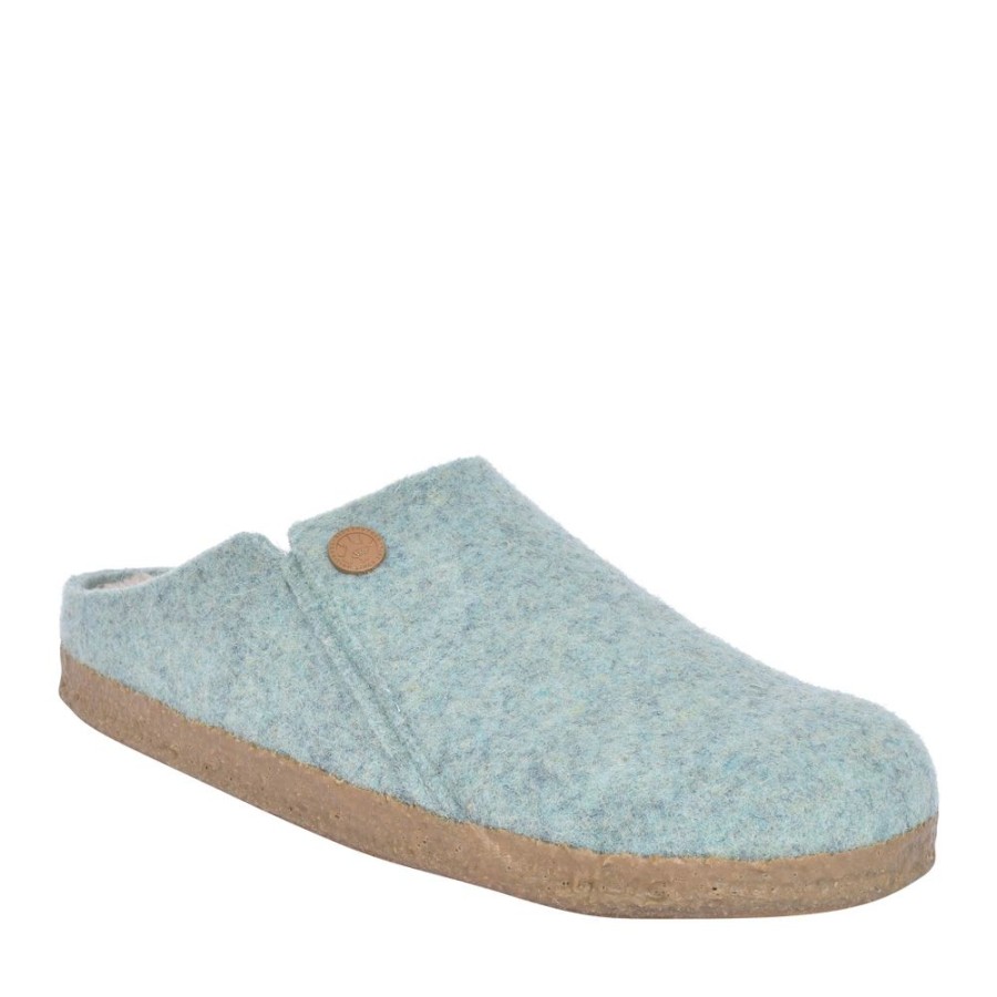 Ladies BIRKENSTOCK | Ladies Zermatt Felt Mule Slipper In Aqua