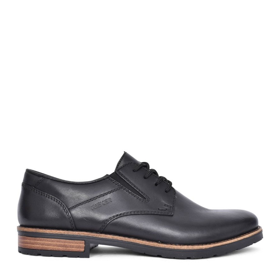 Mens RIEKER | Mens 14621 Laced Shoe In Black