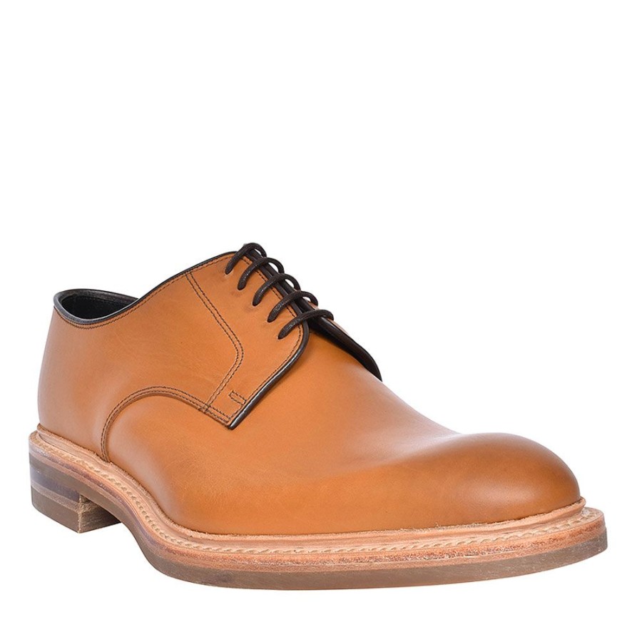 Mens LOAKE | Mens Rowe Tan Laced Plain Front Shoe For Men In Tan