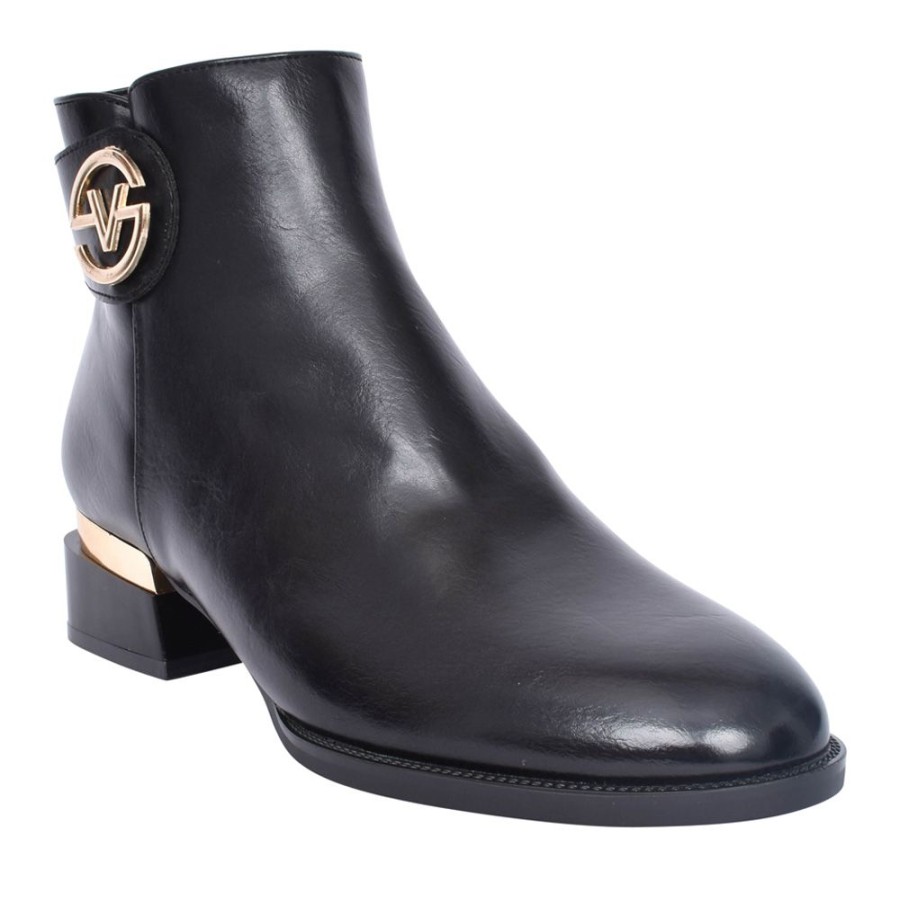 Ladies PATRIZIO COMO | Ladies Gonten Low Heel Ankle Boot In Black