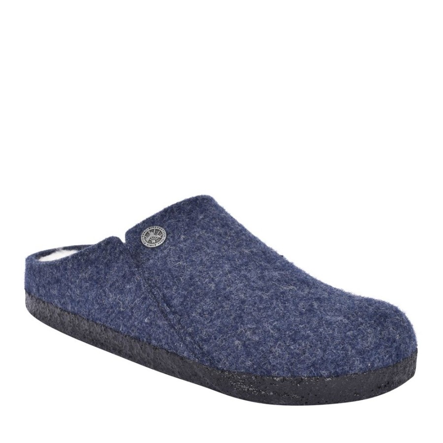 Ladies BIRKENSTOCK | Ladies Zermatt Felt Mule Slipper In Blue