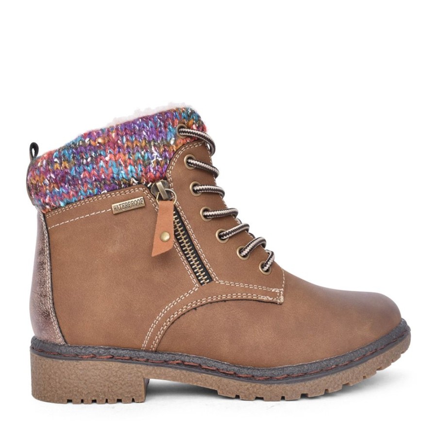 Ladies LUNAR | Ladies Jalapeno Glb099 Laced Ankle Boot In Tan