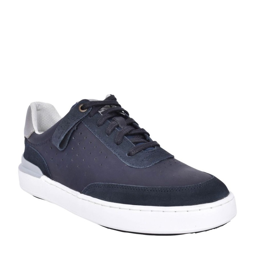 Mens CLARKS | Mens Courtlite Tor G-Fit Nubuck Trainer In Navy