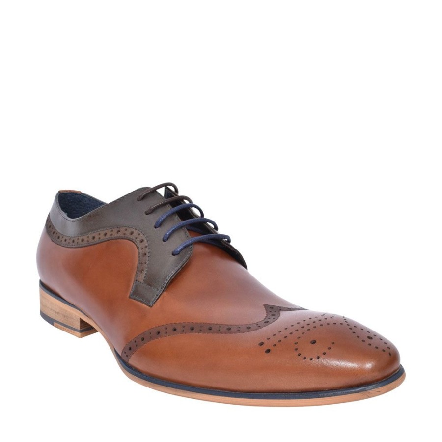 Mens BOWE & BOOTMAKERS | Twickenham Punch Detail Brogue Shoe For Men In Multi-Colour