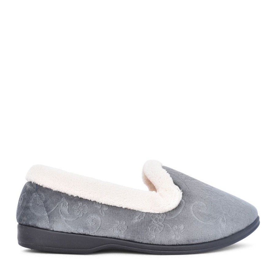 Ladies JO & JOE | Ladies Pashmina Full Slipper In Grey