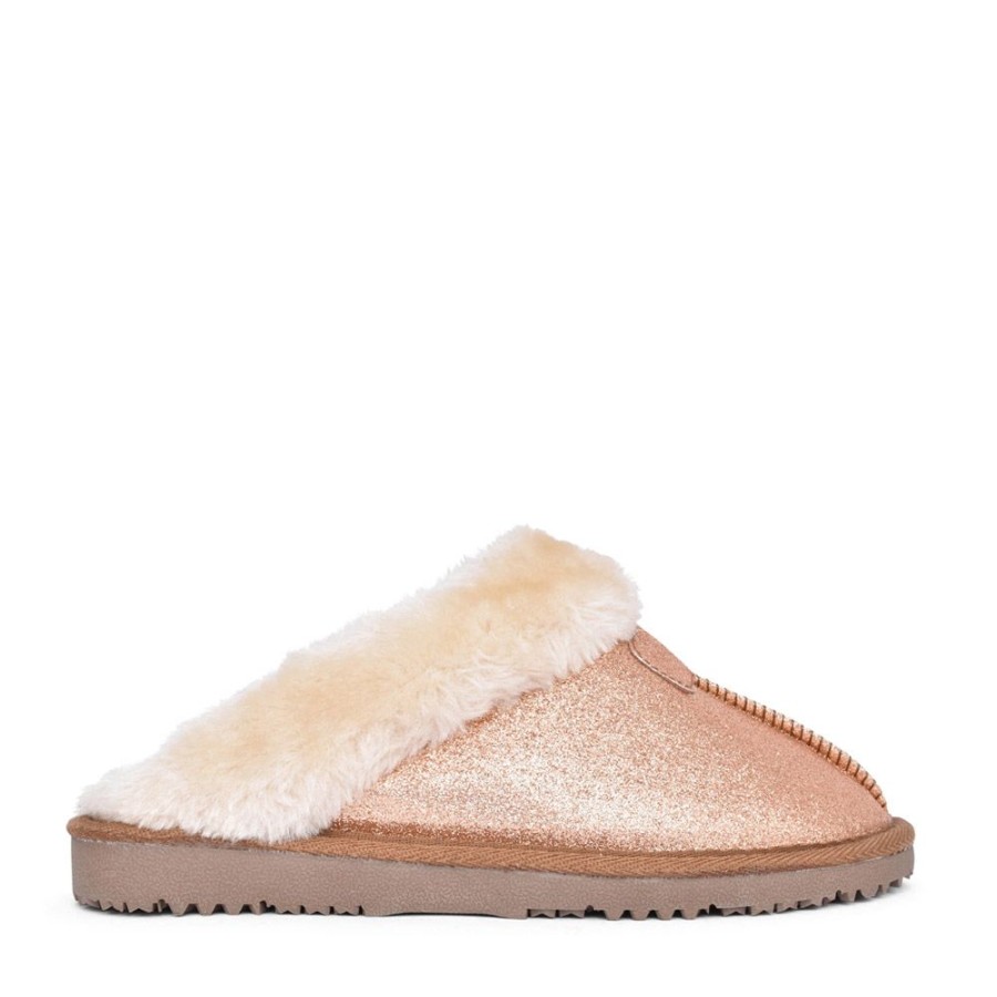 Ladies ELLA | Ladies Sparkle Mule Slipper In Rose